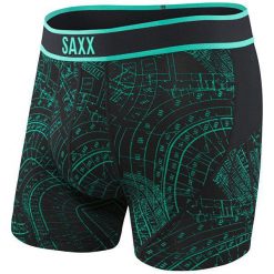 SAXX Męski bokser Kinetic Boxer Grid Iron (rozmiar L). Slipy męskie termoaktywne Saxx, bez wzorów. W wyprzedaży za 115,00 zł.