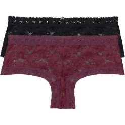 Figi: Figi „panty” (2 pary) bonprix bordowy + czarny