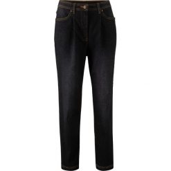 Dżinsy marchewki, dł. 7/8 bonprix czarny "stone". Czarne jeansy damskie bonprix, z jeansu. Za 99,99 zł.