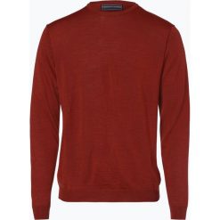 Finshley & Harding - Sweter męski z dodatkiem wełny merino, pomarańczowy. Pomarańczowe swetry klasyczne męskie marki Finshley & Harding, m, z aplikacjami, z wełny. Za 59,95 zł.