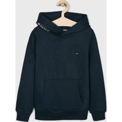 Tommy Hilfiger - Bluza dziecięca 128-176 cm. Niebieskie bluzy chłopięce TOMMY HILFIGER, bez wzorów, z elastanu, bez rękawów, z kapturem. Za 239,90 zł.
