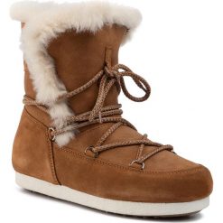 Śniegowce MOON BOOT - Mb F.Side Jr Girl High Shearl. 342001003 Whisky. Pomarańczowe kozaki damskie Moon Boot, ze skóry, bez obcasa, bez zapięcia. W wyprzedaży za 769,00 zł.