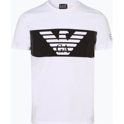 EA7 Emporio Armani - T-shirt męski, biały. Białe t-shirty męskie EA7 Emporio Armani, xxl, bez wzorów, z bawełny, bez kołnierzyka. Za 329,95 zł.