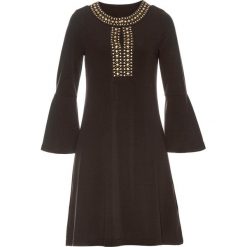 Sukienka shirtowa bonprix ciemnobrązowy. Pomarańczowe sukienki damskie bonprix, bez wzorów, bez kołnierzyka, bez rękawów. Za 89,99 zł.