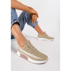 Beżowe Buty Sportowe Idahreia. Brązowe buty sportowe damskie Renee, bez wzorów, sportowe. W wyprzedaży za 69,99 zł.