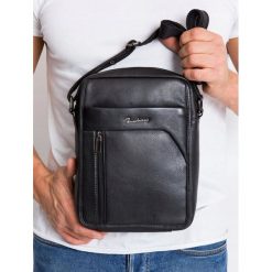 Torba męska skórzana Pierre Andreus 502 czarna. Czarne torby męskie skórzane . Za 179,99 zł.