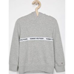 Tommy Hilfiger - Bluza dziecięca 104-176 cm. Szare bluzy chłopięce TOMMY HILFIGER, z nadrukiem, z elastanu, bez rękawów, z kapturem. W wyprzedaży za 199,90 zł.