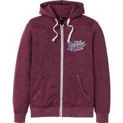Bluza rozpinana z kapturem, specjalny wygodny krój bonprix czerwony klonowy melanż. Czerwone bluzy męskie bonprix, s, bez wzorów, z kapturem, bez rękawów, z kapturem. Za 84,99 zł.