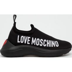 Love Moschino - Buty. Czarne buty sportowe damskie Love Moschino, bez wzorów, ze skóry, sportowe. Za 779,90 zł.