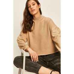Answear - Bluza. Brązowe bluzy damskie ANSWEAR, s, bez wzorów, z bawełny, bez rękawów, bez kaptura. W wyprzedaży za 59,90 zł.