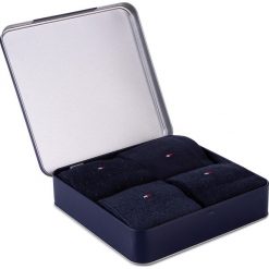 Zestaw 4 par wysokich skarpet unisex TOMMY HILFIGER - 492001001 Dark Navy 322. Niebieskie skarpetki damskie TOMMY HILFIGER, bez wzorów, z elastanu. Za 109,99 zł.