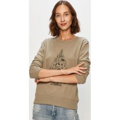 Volcom - Bluza. Zielone bluzy damskie Volcom, s, z nadrukiem, z bawełny, bez rękawów, bez kaptura. Za 269,90 zł.