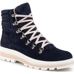 Trapery TAMARIS - 1-25804-33 Navy/Lt Rose 865. Niebieskie trapery damskie Tamaris, ze skóry, klasyczne, bez obcasa, bez zapięcia. W wyprzedaży za 279,00 zł.