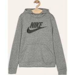 Nike Kids - Bluza dziecięca 122-170 cm. Czarne bluzy chłopięce Nike Kids, z nadrukiem, z bawełny, bez rękawów, z kapturem. Za 159,90 zł.