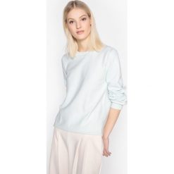 Bluza z moltonu. Niebieskie bluzy damskie La Redoute Collections, l, z bawełny, z długim rękawem, długie. Za 70,52 zł.