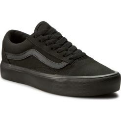 Tenisówki VANS - Old Skool Lite VN0A2Z5W186 Black/Black. Czarne półbuty damskie Vans, bez wzorów, z gumy, bez zapięcia. Za 279,00 zł.