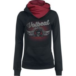 Bluzy damskie: Volbeat Dark Skullwing Bluza z kapturem damska czarny/czerwony