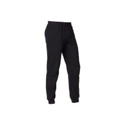 Spodnie dresowe regular Gym & Pilates 120 męskie. Czarne spodnie męskie DOMYOS, na co dzień, xl, bez wzorów, z bawełny. Za 44,99 zł.