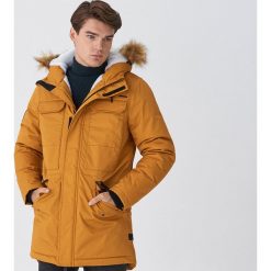 Parka z futrzanym kapturem - Żółty. Żółte parki damskie House, s, bez wzorów, z futra. Za 259,99 zł.