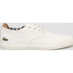 Lacoste - Tenisówki. Białe trampki męskie Lacoste, bez wzorów, z materiału, bez zapięcia. Za 399,90 zł.