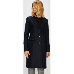Tommy Hilfiger - Płaszcz. Brązowe kurtki damskie TOMMY HILFIGER, bez wzorów, z poliesteru. W wyprzedaży za 1099,00 zł.