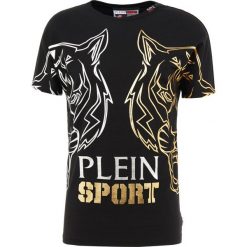Plein Sport ROUND NECK Tshirt z nadrukiem black. Czarne koszulki męskie Plein Sport, m, z nadrukiem, z elastanu, sportowe, bez kołnierzyka, bez rękawów. Za 789,00 zł.