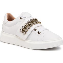 Sneakersy TWINSET - 201TCP094 Bianco Ottico 00001. Białe półbuty damskie Twinset, na co dzień, bez wzorów, ze skóry, bez obcasa, na płaskiej podeszwie, bez zapięcia. W wyprzedaży za 819,00 zł.