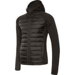 Kurtka puchowa męska KUM209 - głęboka czerń. Czarne kurtki męskie 4f, xxl, bez wzorów, z elastanu, bez kaptura. W wyprzedaży za 129,99 zł.