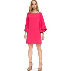 MARIE Sukienka kimono - różowa. Różowe sukienki damskie Stylove, s, bez wzorów, z elastanu, bez kołnierzyka, bez rękawów. Za 159,00 zł.