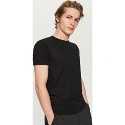 T-shirty męskie: T-shirt z lekkiej dzianiny – Czarny
