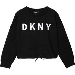 Dkny - Bluza dziecięca 152-158 cm. Czarne bluzy dziewczęce DKNY, z nadrukiem, z bawełny, bez rękawów, bez kaptura. W wyprzedaży za 219,90 zł.