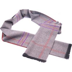 Szaro-czerwony szalik męski I50. Szare szaliki męskie Modini Moda Męska, bez wzorów. W wyprzedaży za 49,51 zł.