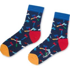 Skarpety Wysokie Unisex HAPPY SOCKS - AXE01-6000 Granatowy Kolorowy. Niebieskie skarpetki damskie marki Happy Socks, bez wzorów, z elastanu. Za 34,90 zł.