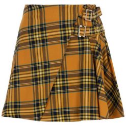 Spódnica trapezowa Guess Sylvia W94D73 WC700. Żółte spódniczki damskie Guess, xs, z aplikacjami, z elastanu, mini, trapezowe. W wyprzedaży za 189,00 zł.