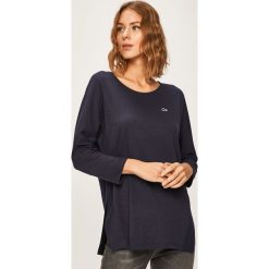 Lacoste - Bluzka. Niebieskie bluzki damskie Lacoste, z bawełny, z okrągłym kołnierzem. W wyprzedaży za 229,90 zł.