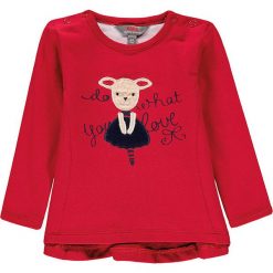 Bluza w kolorze czerwonym. Czerwone bluzy niemowlęce Kanz, z aplikacjami, z bawełny, bez rękawów, bez kaptura. W wyprzedaży za 35,95 zł.