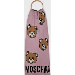Moschino - Szalik. Czarne szaliki damskie MOSCHINO, z wełny. W wyprzedaży za 479,90 zł.