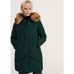Kurtka z naturalnym puchem - Turkusowy. Niebieskie kurtki damskie Reserved, bez wzorów, z puchu, bez kaptura. Za 399,99 zł.