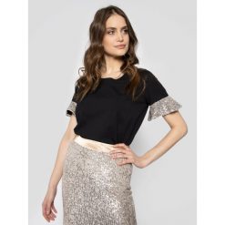 Bluzka Manila Grace T195CU. Czarne bluzki damskie Manila Grace, m, bez wzorów, z elastanu, bez kołnierzyka, bez rękawów. W wyprzedaży za 279,00 zł.