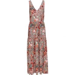 Długa sukienka z dżerseju bonprix czerwony paisley. Czerwone sukienki damskie bonprix, na lato, bez wzorów, z dżerseju, z dekoltem w serek, z długim rękawem, długie, maxi. Za 109,99 zł.