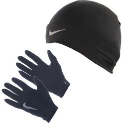 Czapki damskie: rękawiczki i czapka do biegania damskie NIKE RUN DRI-FIT BEANIE/GLOVE SET / NRC01-001