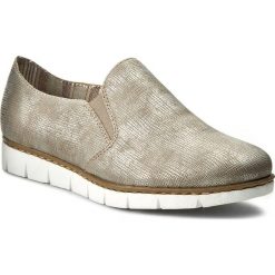 Półbuty RIEKER - M1354-64 Beige. Czarne półbuty damskie skórzane marki Rieker. W wyprzedaży za 179,00 zł.