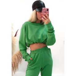 Bluza damska SEVELINA GREEN. Zielone bluzy sportowe damskie IVET, bez wzorów, bez rękawów, bez kaptura. W wyprzedaży za 79,00 zł.