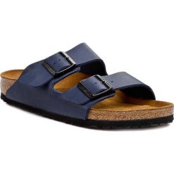 Klapki BIRKENSTOCK - Arizona 051063 Blau. Niebieskie klapki damskie Birkenstock, bez wzorów, ze skóry ekologicznej, bez obcasa. W wyprzedaży za 219,00 zł.