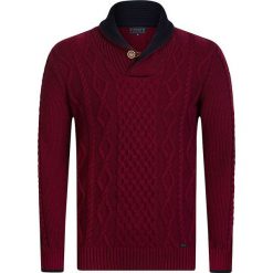 Sweter "Screws" w kolorze bordowym. Czerwone swetry klasyczne męskie marki Sir Raymond Taylor, m, ze stójką. W wyprzedaży za 150,95 zł.