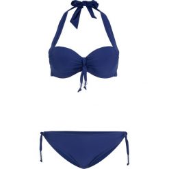 Bikini na fiszbinach (2 części) bonprix ciemnoniebieski. Niebieskie stroje kąpielowe damskie bonprix, bez wzorów. Za 74,99 zł.