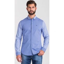 KOSZULA ARMANI EXCHANGE. Niebieskie koszule męskie Armani Exchange, s, bez wzorów, z elastanu, z włoskim kołnierzykiem, bez rękawów. Za 399,00 zł.