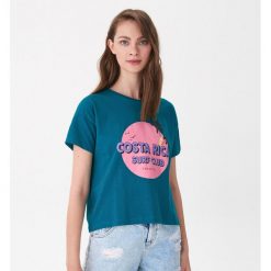 T-shirt z nadrukiem Costa Rica - Turkusowy. Niebieskie t-shirty damskie House, s, z nadrukiem, bez kołnierzyka. Za 29,99 zł.