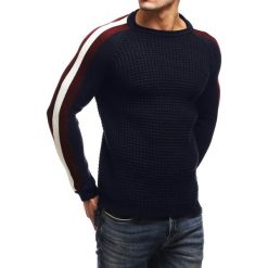Męski sweter HOBART NAVY. Niebieskie swetry męskie Męski sweter HOBART NAVY, s, bez wzorów, bez kołnierzyka, bez rękawów. W wyprzedaży za 89,00 zł.