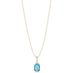 Piękny Wisiorek Złoty - złoto 375, Topaz swiss blue , biały topaz. Żółte zawieszki damskie z topazem, złote. Za 859,00 zł.